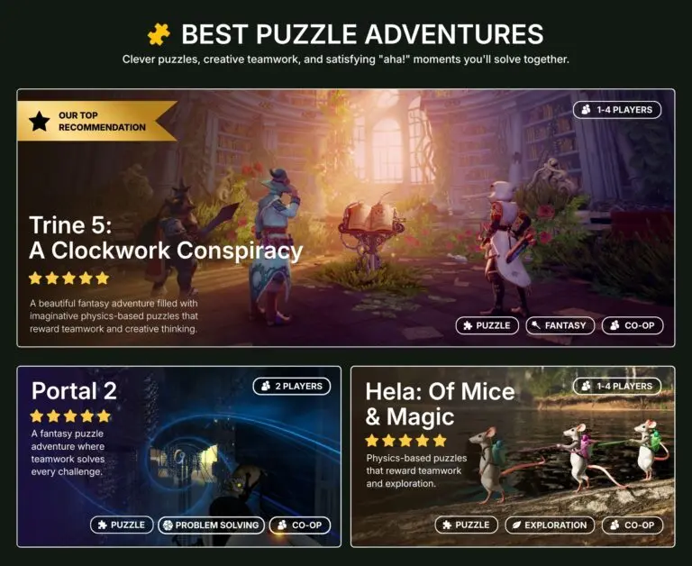 Best Puzzle Adventures to play with your partner