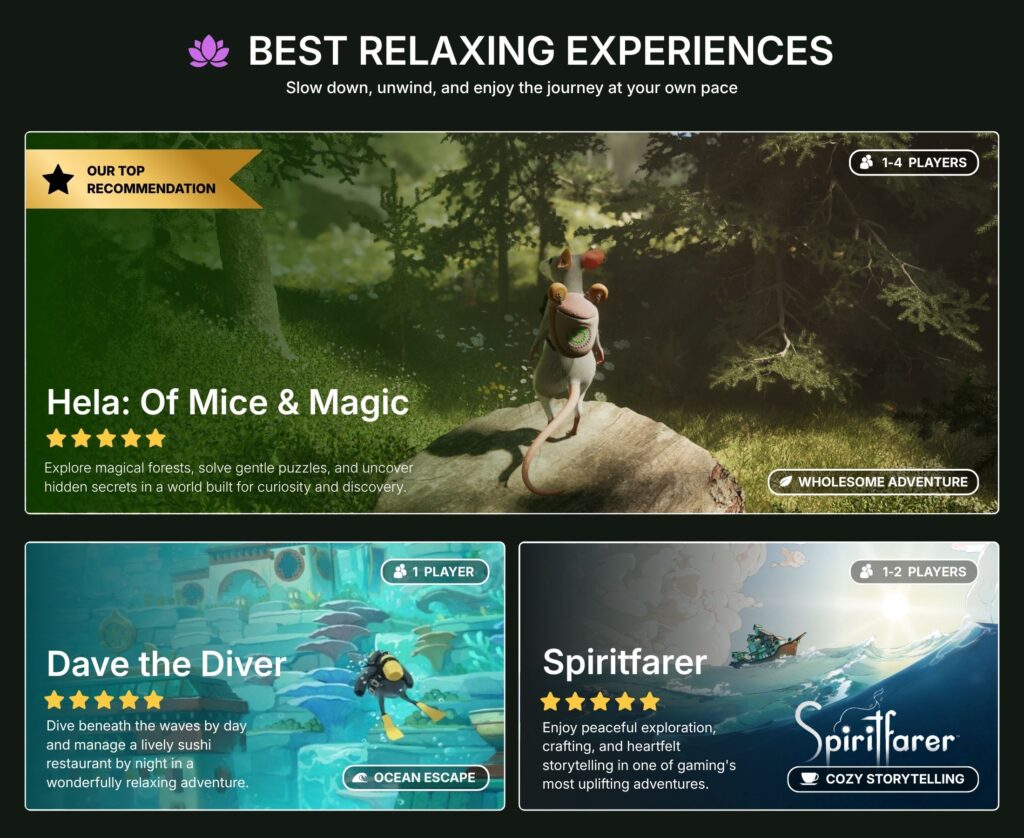 best indie games on PS5 in 2026 best relaxing experiences