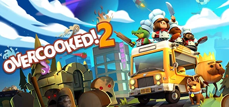 Overcooked 2 chaotic co-op cooking game.