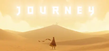 Journey, a robed figure crossing a vast desert.